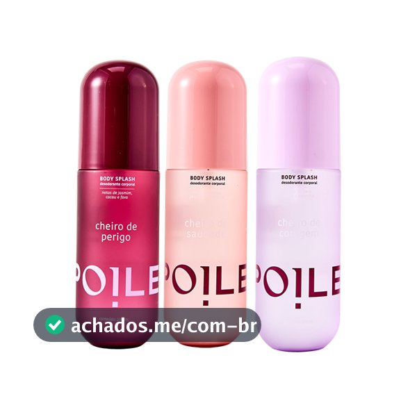 Kit 3 Body Splashes Femininos Perigo Saudade Coragem Perfume Corporal 200ml Spoiler