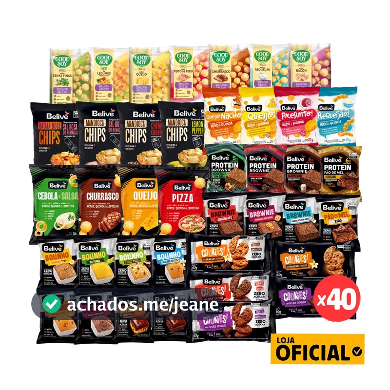 Kit Experimentação 40 Produtos Sem Glúten e Sem Leite Belive e Goodsoy