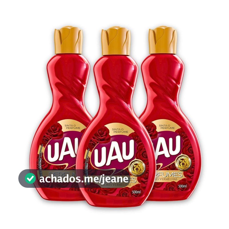 Kit 3un Limpador 500ml Uau Flores Vermelhas