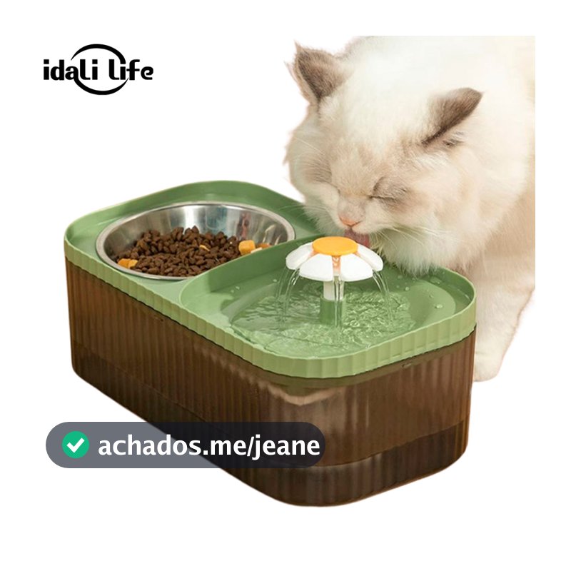 Fonte Bebedouro e Comedouro Para Gatos E Cães Automático Little 3 Litro IDALI LIFE