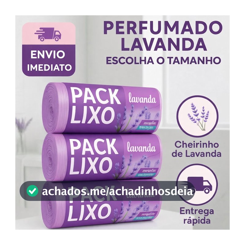 Saco de Lixo Perfumado Lavanda Neutralizador de Odor Pia e Banheiro Escolha o Tamanho - Extrusa-Pack