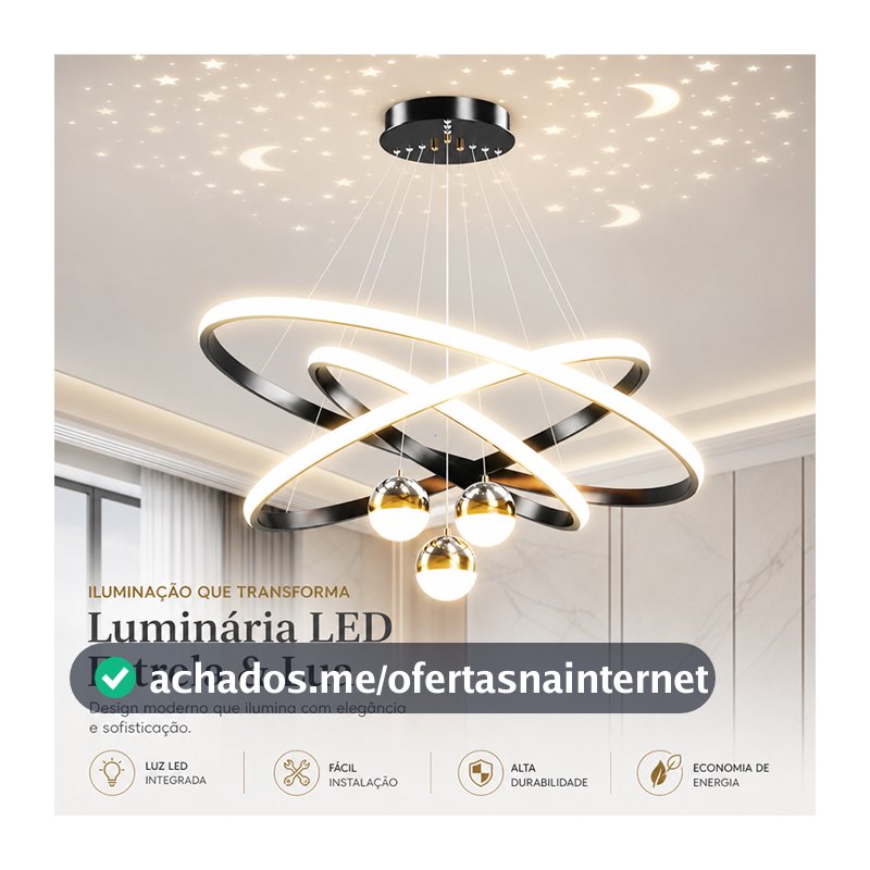 Lustre Pendente LED Estilo Nórdico Bivolt 110V‑220V Luxuoso, Decoração Moderna para Sala de Estar e Sala de Jantar