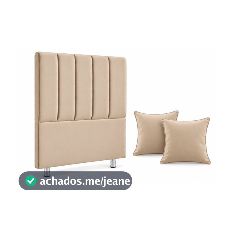 Cabeceira Solteiro Box + 2 Almofadas Decoração Quarto Moderno Suede