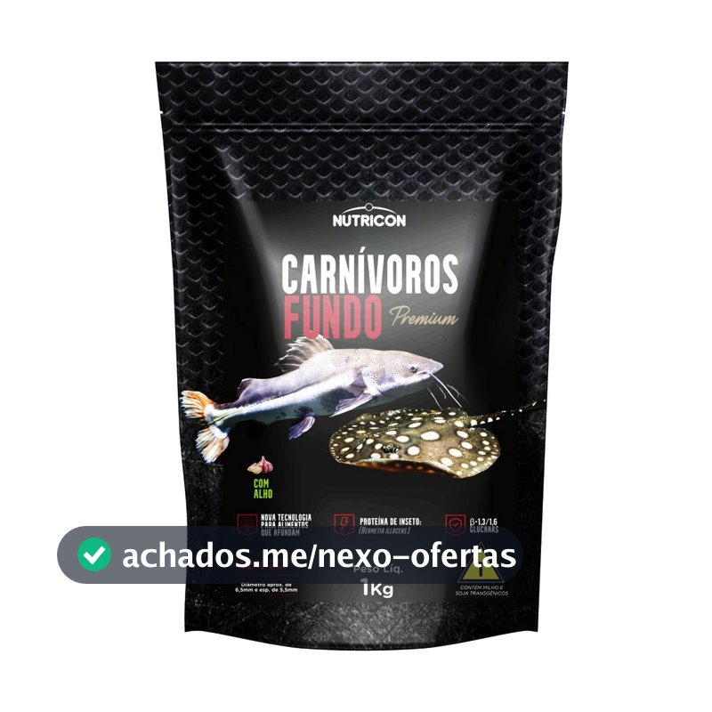 Ração para peixe Carnivoros Fundo 1kg Nutricon bag