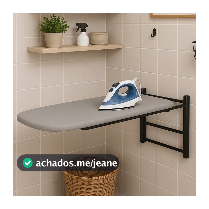 Mesa de Passar Roupa Dobrável de Parede Tábua Compacta Articulada Para Lavanderia e Apartamentos Aço Reforçado