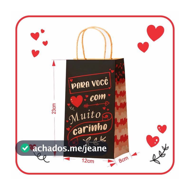 Sacola Kraft Mini para Presente - 10 Unidades - 12x8x23 (MC)