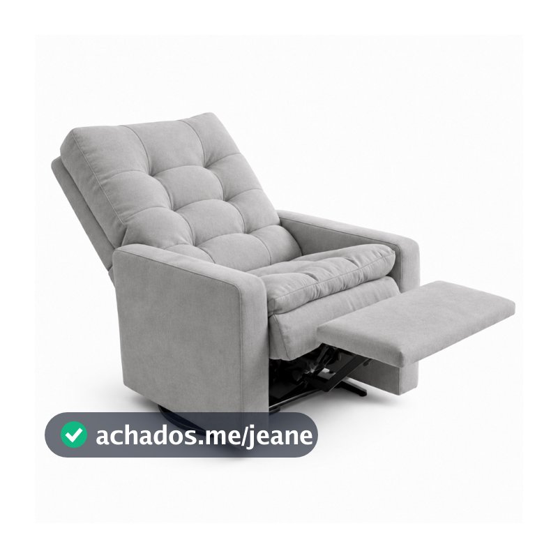 Poltrona do Papai Reclinável Tecido Suede Cinza Com Fibra de Silicone Rack Sala Smart Tv Sofá - Trida Moveis