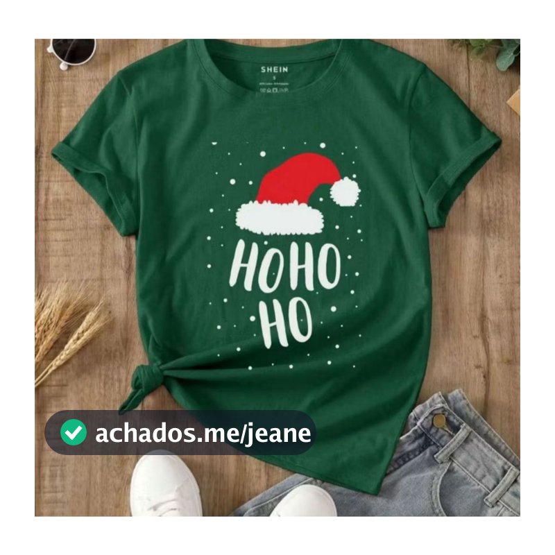 Camiseta Natal HOHOHO Casual Masculina Feminina Elegante Lançamento Envio Imediato