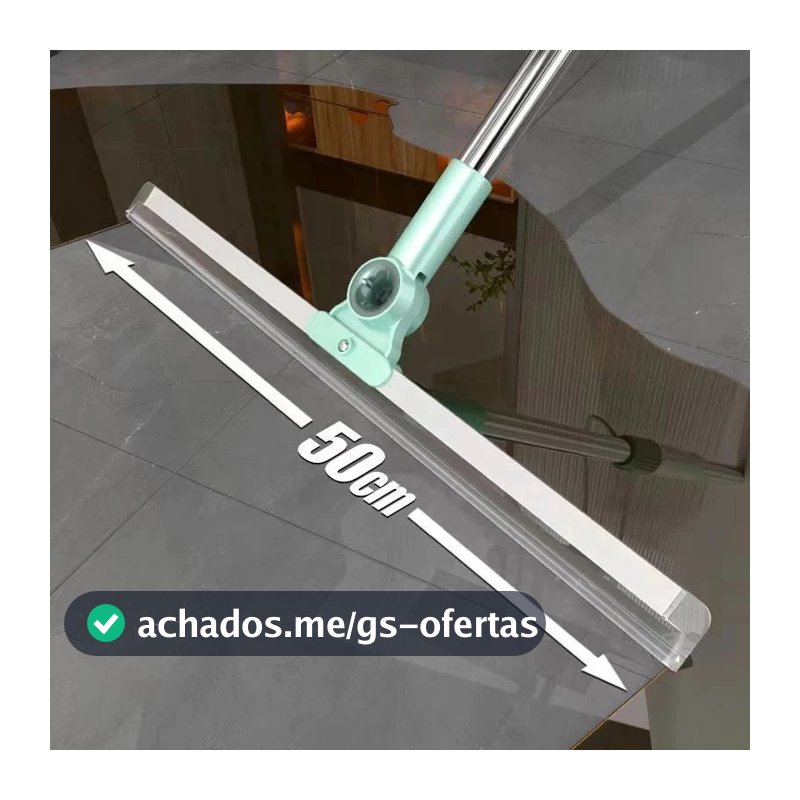 Rodo Vassoura De Silicone Multiuso Raspador Para Limpeza De Pisos e Vidros Com Cabo Extensor