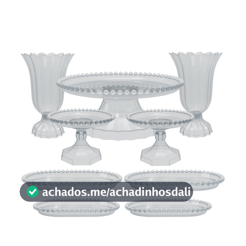 Kit Boleira 9 Peças Vasos Aniversário Festas Eventos Casamentos