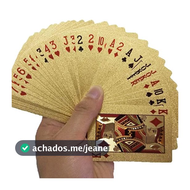 KIT 2 Baralho Conjunto Cartão de Jogo Dourado 24k Prova D'água Promoção