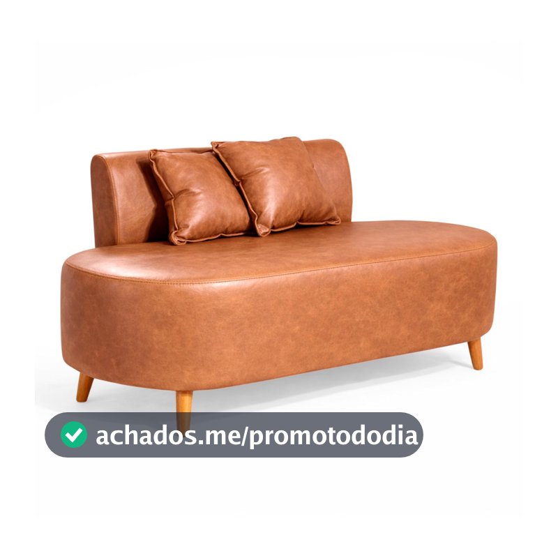 Sofa Organico Feijão Curvo De 1,15 Metro  Para Sala Closet Tecido Corino Com 02 Almofadas Visammer