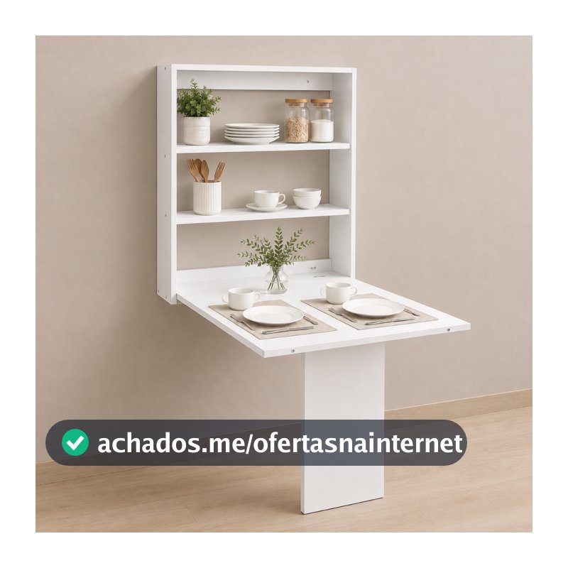 Mesa Dobrável de Parede Retrátil Suspensa Multiuso Escritório Cozinha Pequenos Espaços