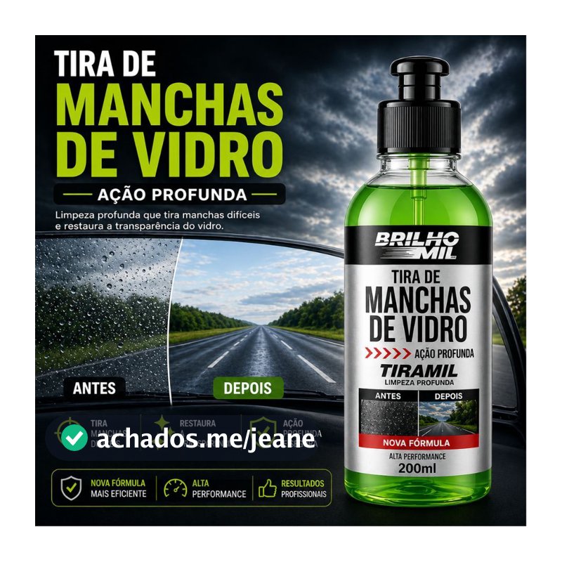 Limpa Vidro Para-Brisas  Automotivo Tira Manchas de Chuva - Recupera Transparência - AntiEmbaçante