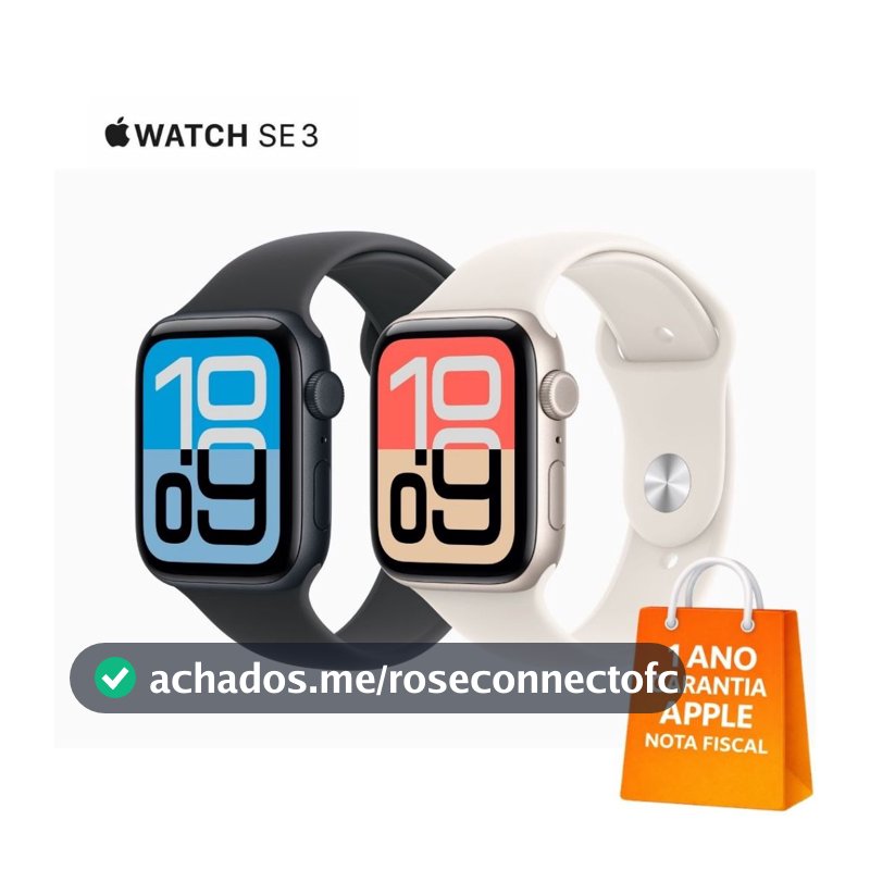 Relógio Apple Watch Series SE 3 GPS Tamanho 40mm ou 44mm Esportivo 1 Ano Garantia com Nota Fiscal