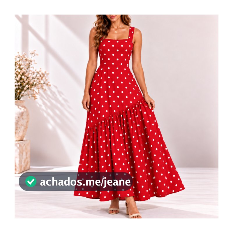 Vestido longo Feminino Assimétrico  com Bojo Listrado e Poa Verão