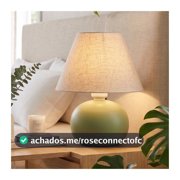 Abajur Bolinha Pequeno Cerâmica Artesanal com Cúpula de Tecido | Luminária de Mesa para Quarto, Sala, Escritório