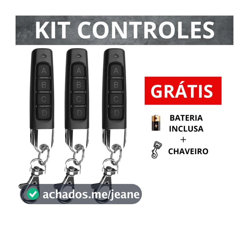 Controle de Portão Eletrônico Automático 433 Mhz Slim 4 em 1