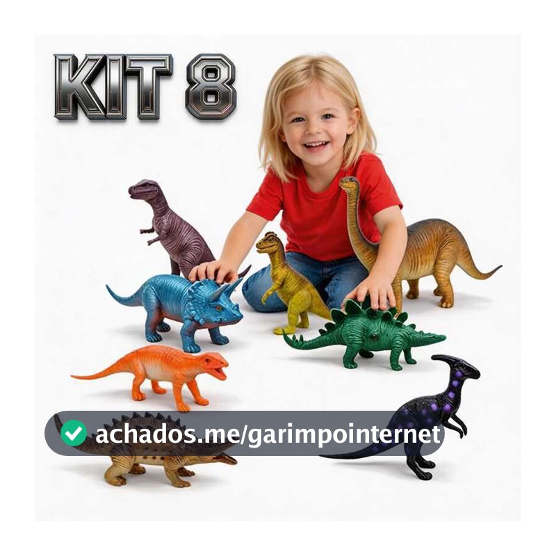 Kit 8 Dinossauros De Brinquedo Borracha Grande Infantil Menino Menina Brinquedos Educativo Colecao Completa Presente