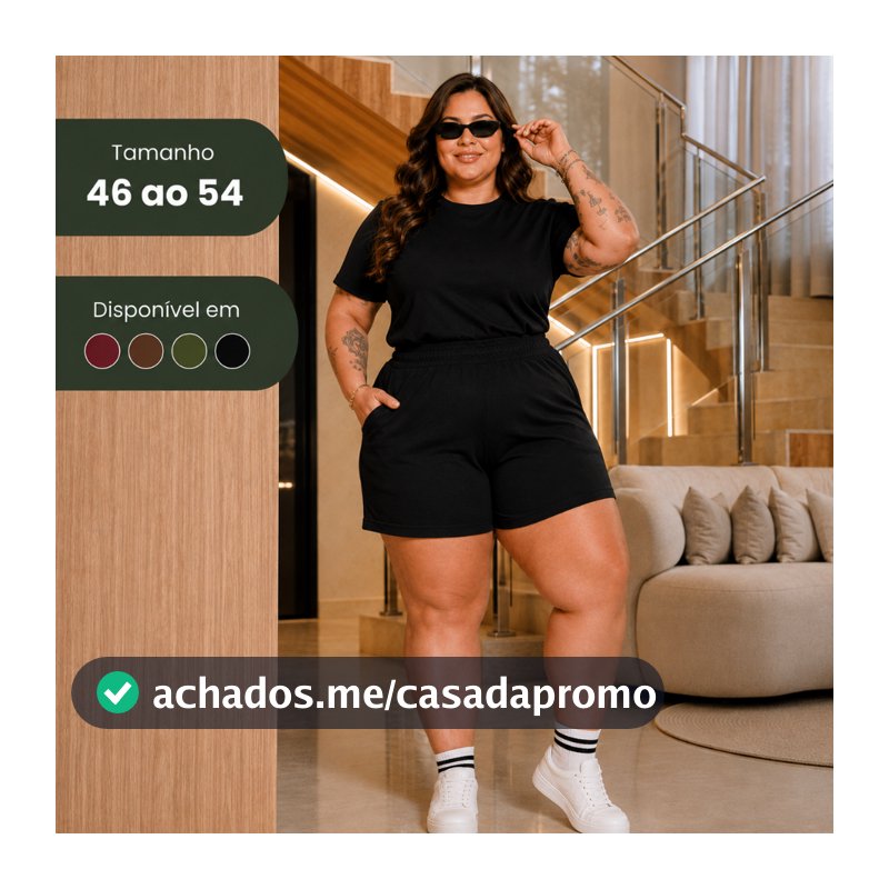 Conjunto Feminino Plus Size Canelado 46 Ao 54 Liso Moderno