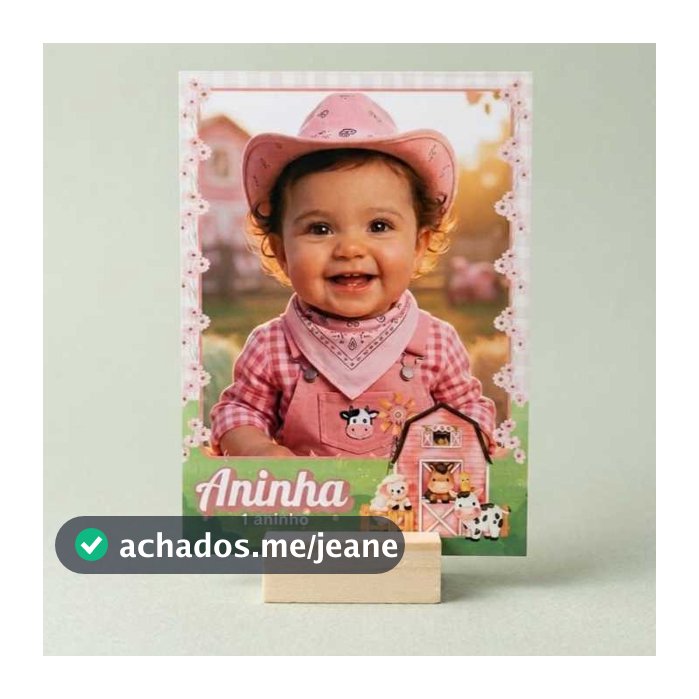 lembrancinha personalizada com foto qualquer tema, centro de mesa fazendinha rosa