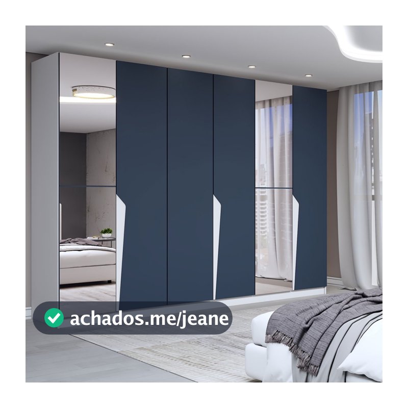 Guarda-Roupa Casal Luxe 2,42 Metros 6 Portas 4 Gavetas com Espelho - Panorama Móveis