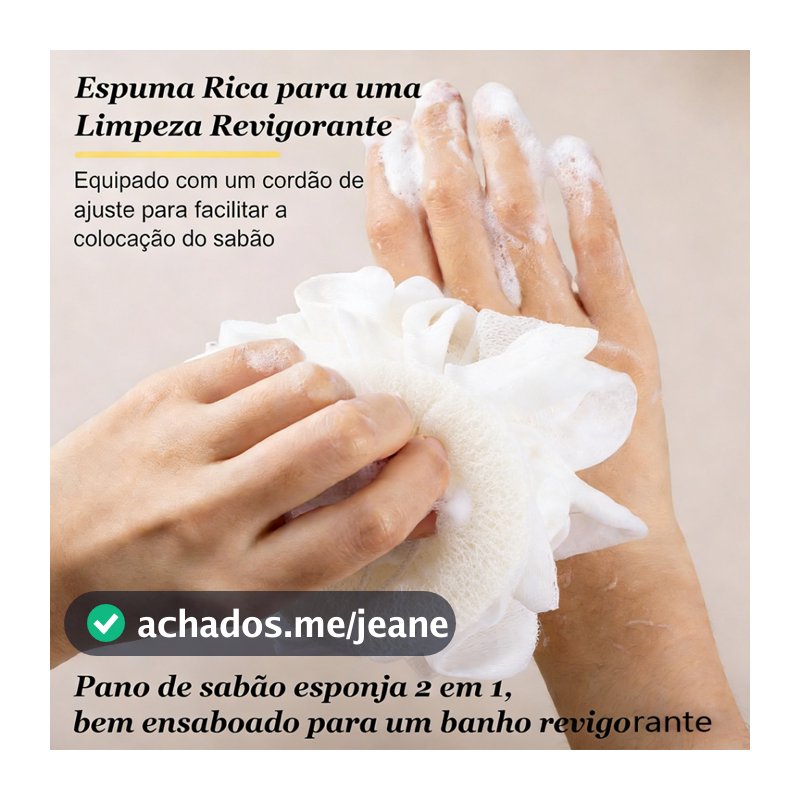 Esponja de Banho 2 em 1 com Saco para Sabonete, Expande e Contrai - Prática e Inovadora