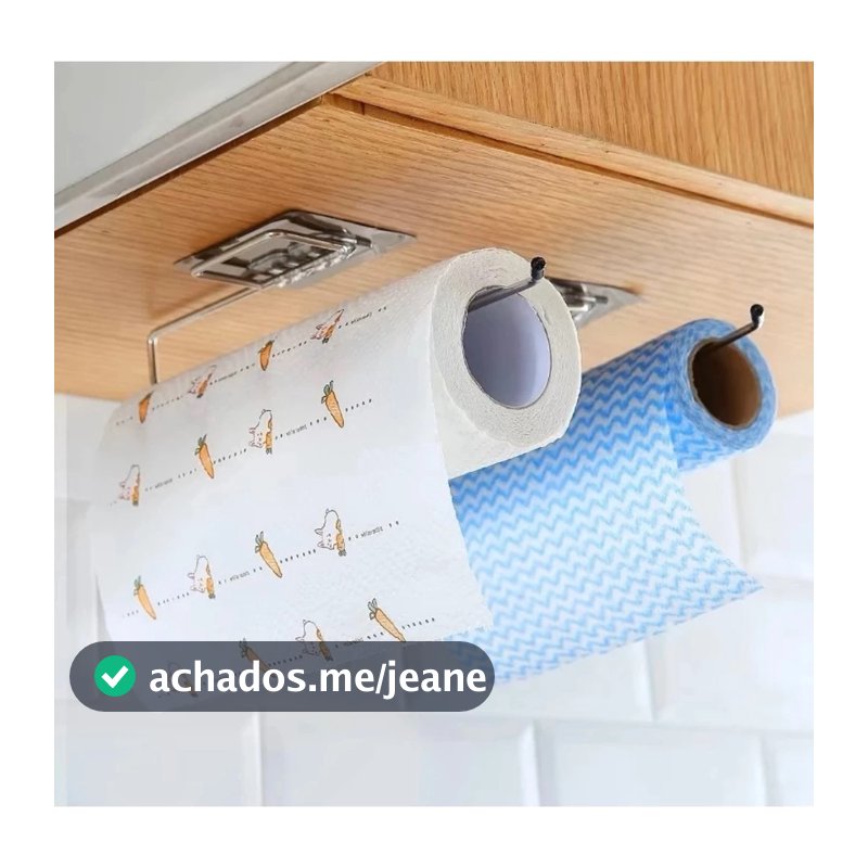 Gancho Porta Papel Toalha Multiuso Suporte Com Adesivo De Alumínio Filme Sem Furos Para Cozinha