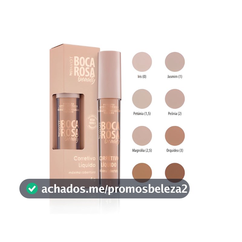 Corretivo Líquido Boca Rosa Beauty by Payot – Alta Cobertura, Longa Duração