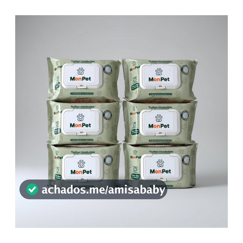 Toalha Lenço Umedecido Para Caes E Gatos Pet 6 Pacotes C/ 50