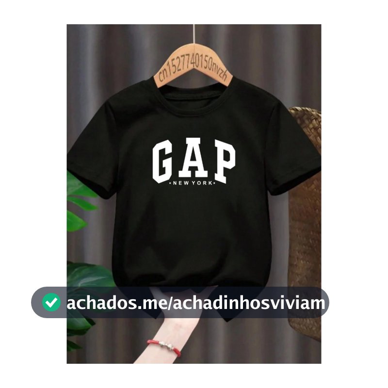 Camiseta Infantil Unissex - Estilosa GAP New York - Camisa Infantil Gap 100% Algodão Tamanho 1 a 16