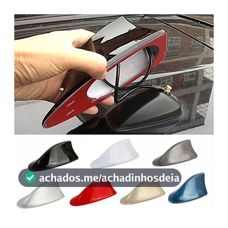 Antena Tubarão Automotiva Universal – Sinal Forte, Fio de Cobre, Design Aerodinâmico