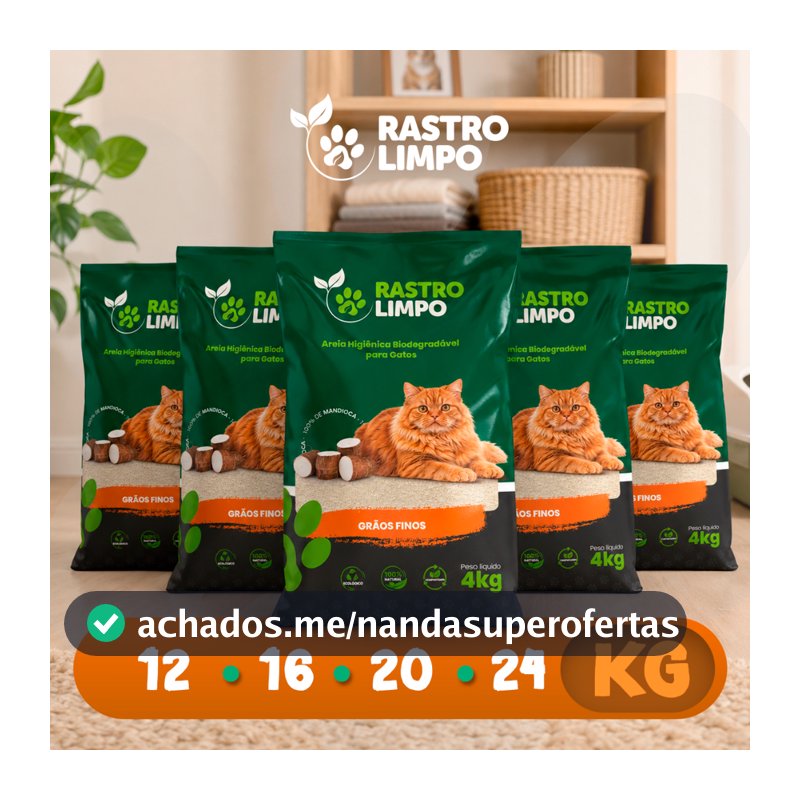 Areia 12 a 24kg Biodegradável Gato Grãos FINOS Rastro Limpo Mandioca Torrão Firme Sem Poeira