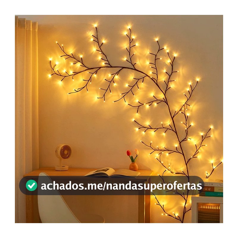 144 LED 2.3M Lâmpada de Videira Pode Ser Dobrada para Decoração de Parede Atmosfera Colorida em Casa e Pátio