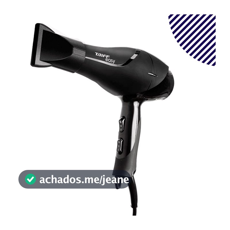 Secador de Cabelo Profissional Taiff Easy Preto 1700W 220V ou 127V Original
