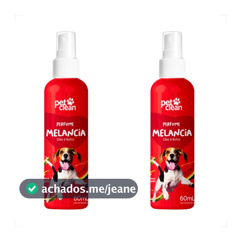 Kit 2 Perfume Colônia Para Cães e Gatos Melancia Pet Clean - 60mL