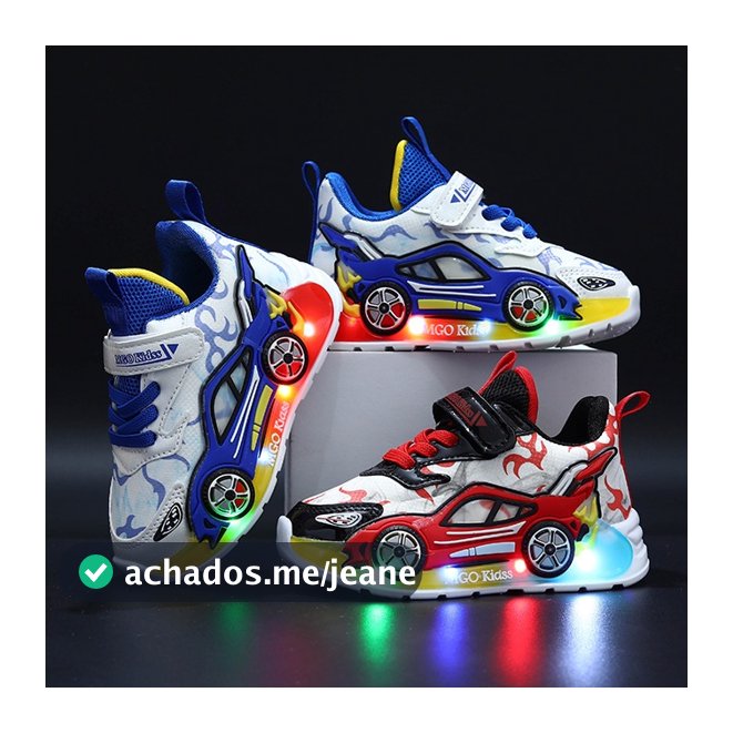 2026 Novo Estilo tênis infantis meninos estudantes casuais sapatos de placa alta meninas sapatos de bebê LED sapatos