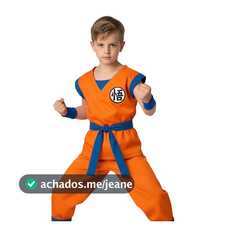 Fantasia Infantil Goku Dragonballz Completa Com Faixa De Pulso E Cintura Promoção
