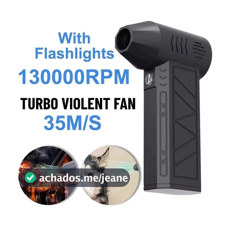 Mini Ventilador Soprador De Ar Turbo 130000 RPM Sem Fio Portátil