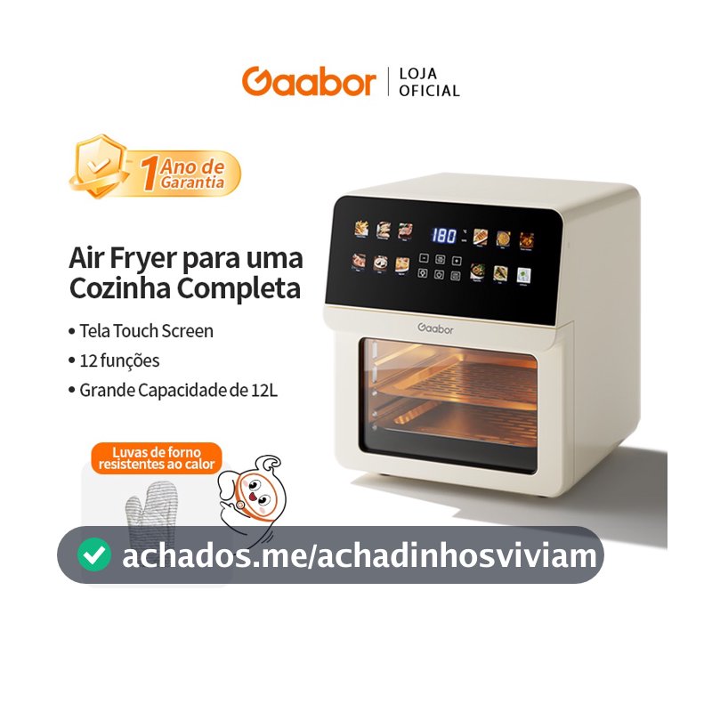 Gaabor Air Fryer Oven Eletrica sem Oleo com 12 Litros de Capacidade Digital touch AF-120T02