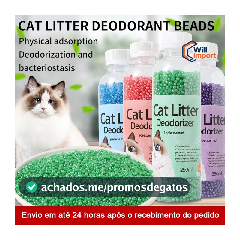 Bolinhas Desodorizantes Antiodor para Areia de Gato, para Gatos, Eliminador de Odores, Tira Cheiro