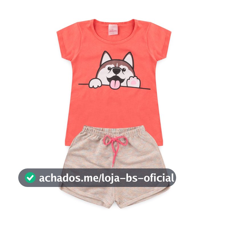 Conjunto Infantil Feminino Shorts e Baby Look Menina L19