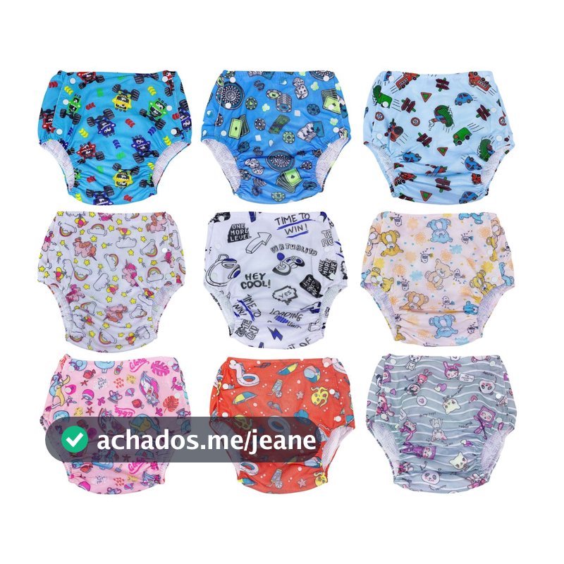 KIT 5 PCS BABY TRACKSUIT PANTS PURE FRALDAS DE BOLSO LAVÁVEIS À PROVA D`ÁGUA GIRL BOY ROUPA ÍNTIMA
