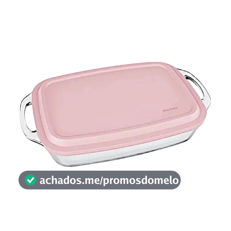 Assadeira Travessa de vidro com tampa Lasanheira Marinex 3.5 litro Retangular