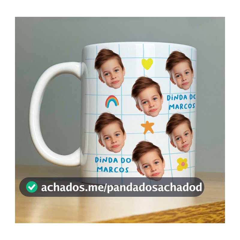 Caneca Personalizada com Foto 325ml | Presente para Mães, Pais, Avós e Dindos | Porcelana Premium