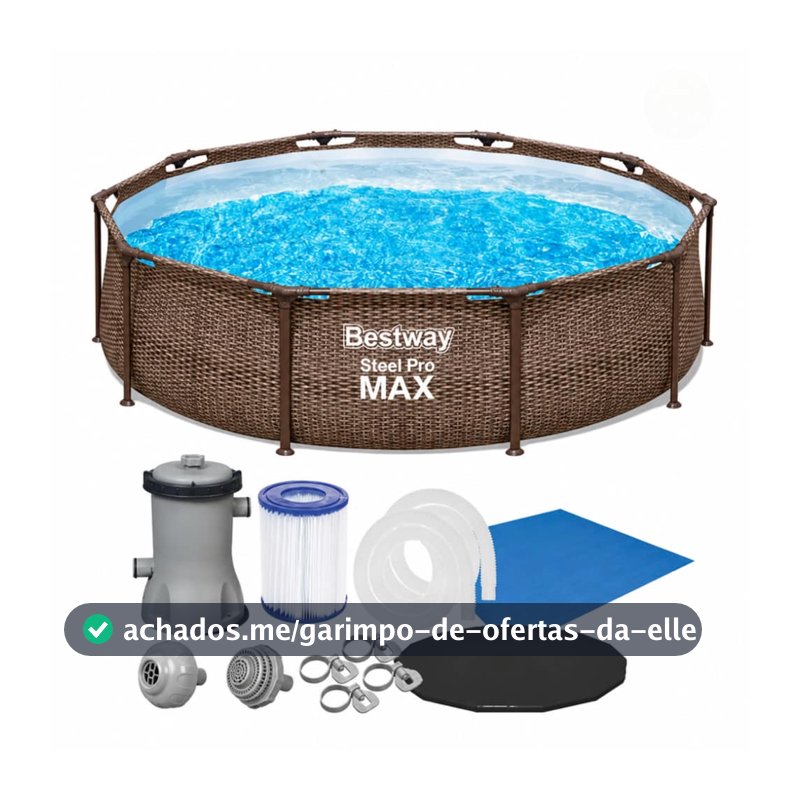 Piscina Estrutural 4678L Circular Deluxe + Filtro 110V ou 220V + Capa + Forro Bestway
