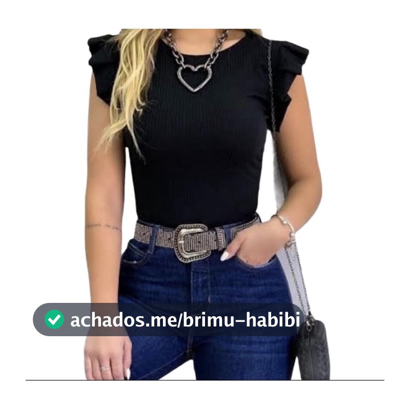 Blusa Feminina Com Babado Nos Ombros Verão Tendência