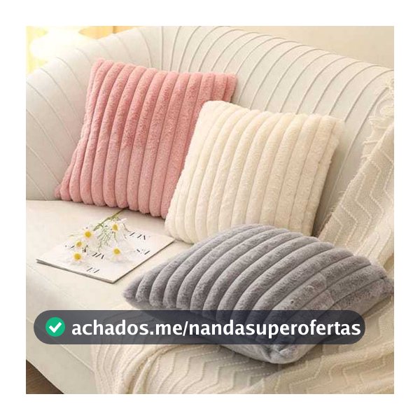 Kit 2 Capas P/ Almofada Em Pelucia Wave Soft Canelada Decorativa - 45x45 Cm