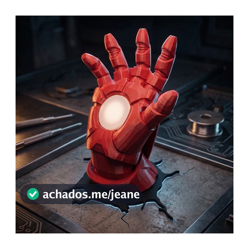 Mão do Homem de Ferro 3D Item de Decoração Geek Vingadores Marvel