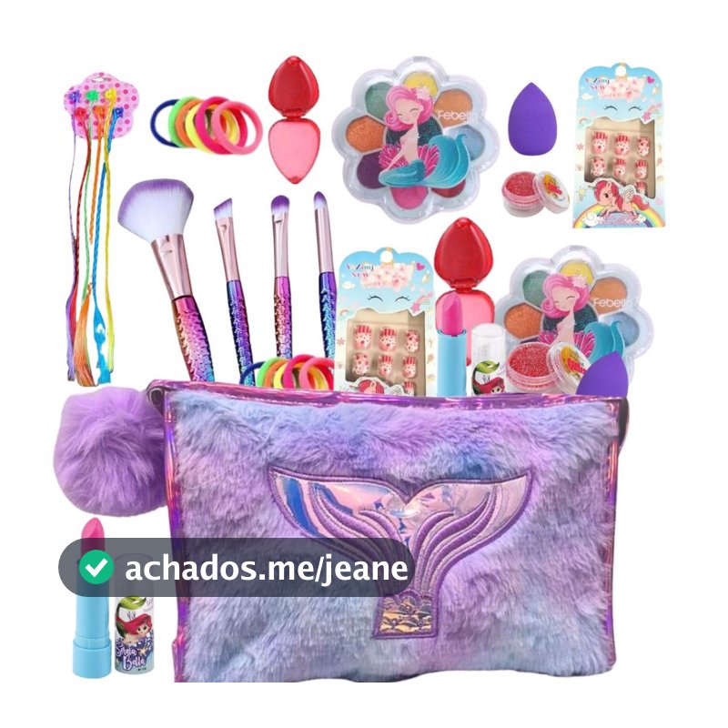 Kit Infantil Criança De Maquiagem Com Necessaire 18 ITENS no total Make Linda Completa